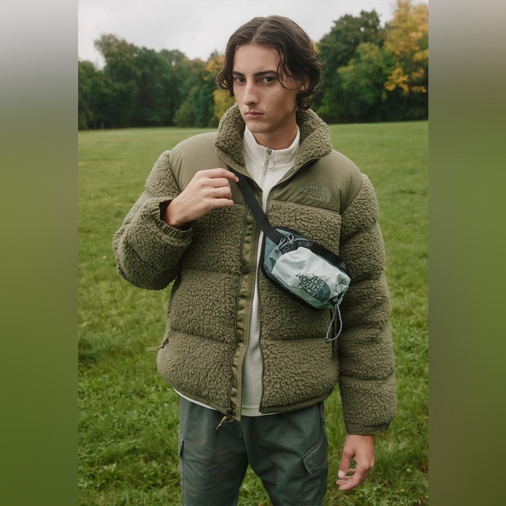 THE NORTH FACE - Olive Shearling Nuptse Puffer Jacket - Picture 3 of 16